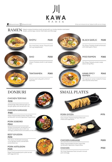 kawa ramen|Kawa Ramen Menu